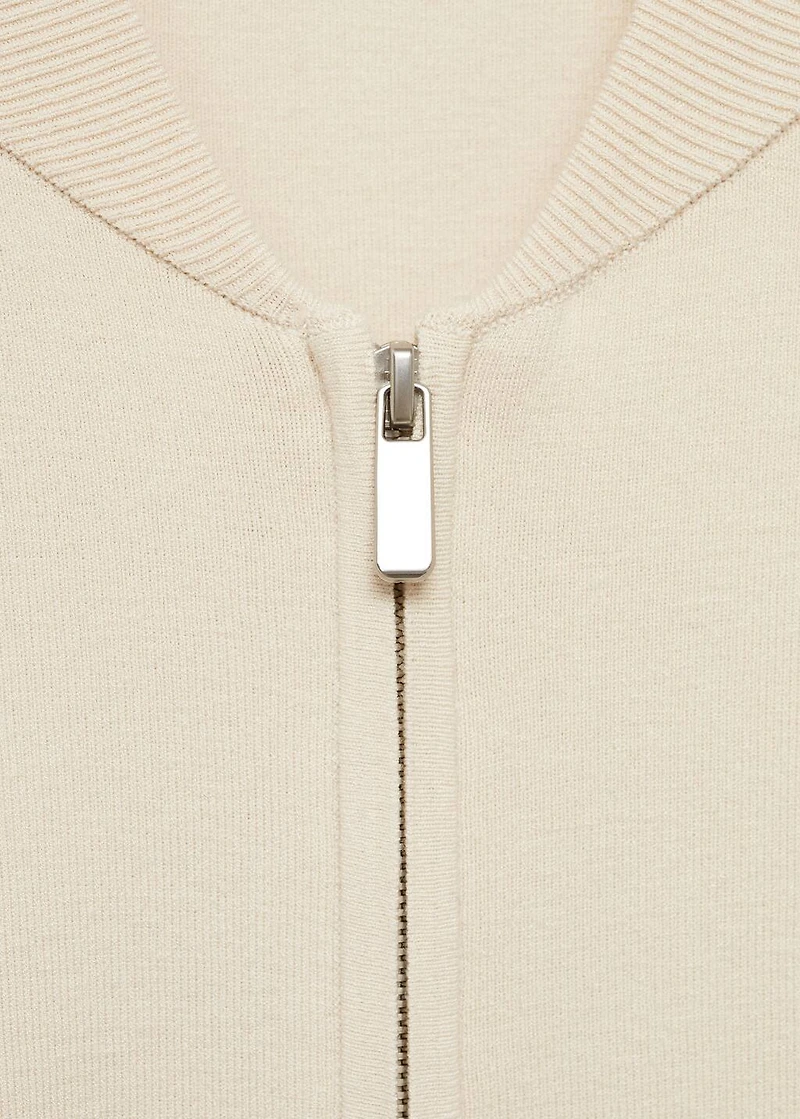 Rib-knit jacket with zipper