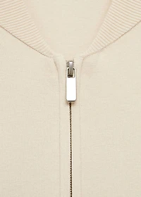 Rib-knit jacket with zipper