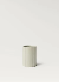 Striped stoneware bathroom tumbler