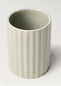 Striped stoneware bathroom tumbler