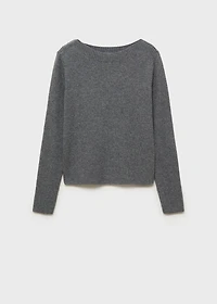 Boat neck ribbed sweater