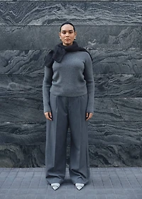 Boat neck ribbed sweater