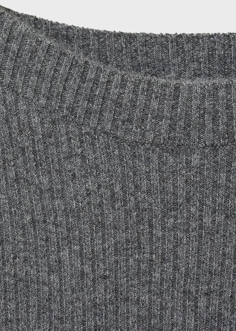 Boat neck ribbed sweater