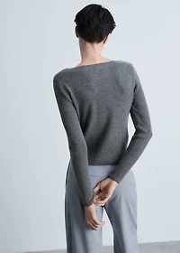 Boat neck ribbed sweater