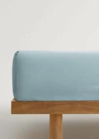 Children's washed cotton fitted sheet for 90 cm bed