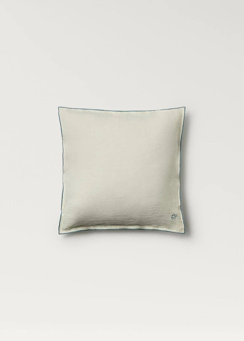 Linen children's cushion cover with embroidered overlock 40x40 cm