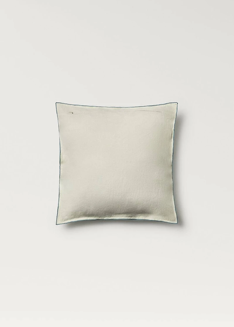 Linen children's cushion cover with embroidered overlock 40x40 cm