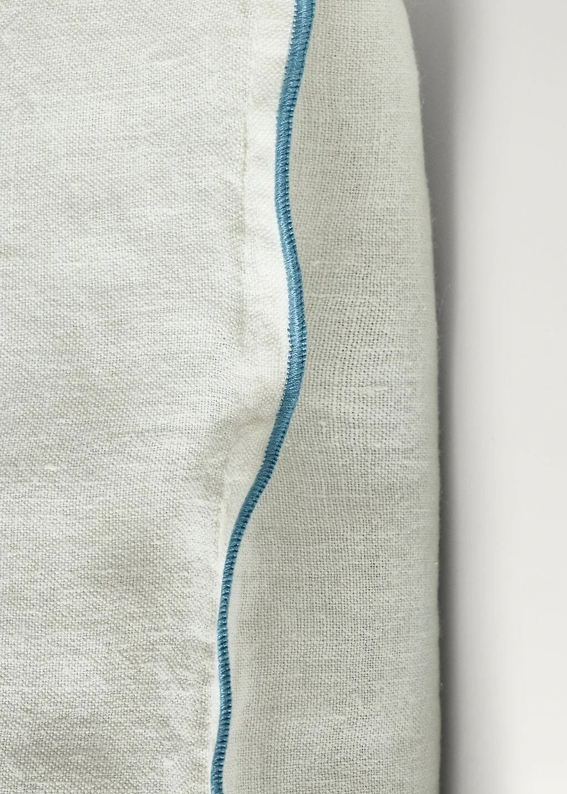 Linen children's cushion cover with embroidered overlock 40x40 cm