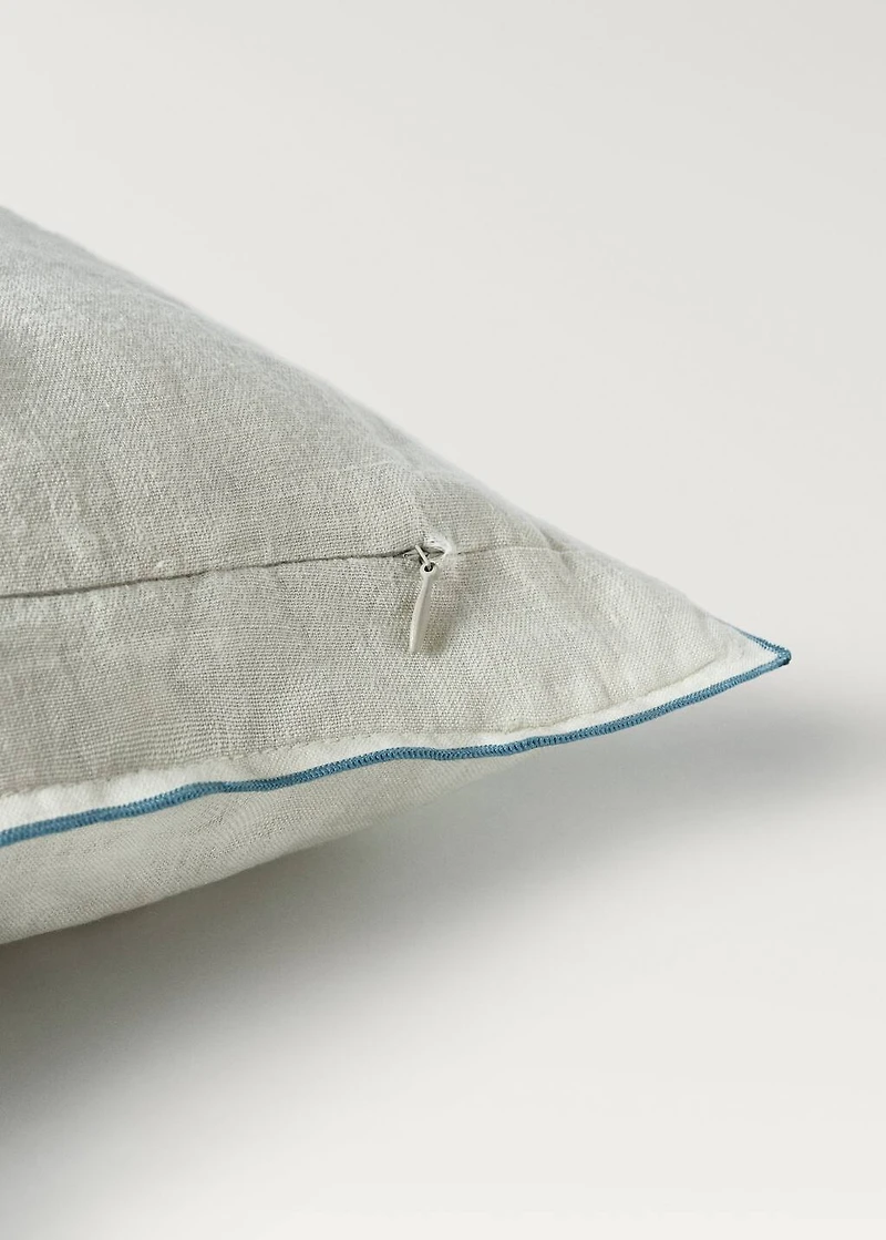 Linen children's cushion cover with embroidered overlock 40x40 cm