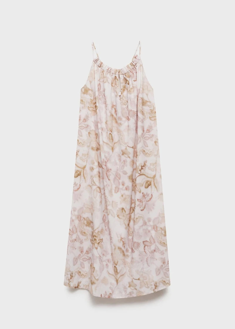 Floral print cotton nightgown