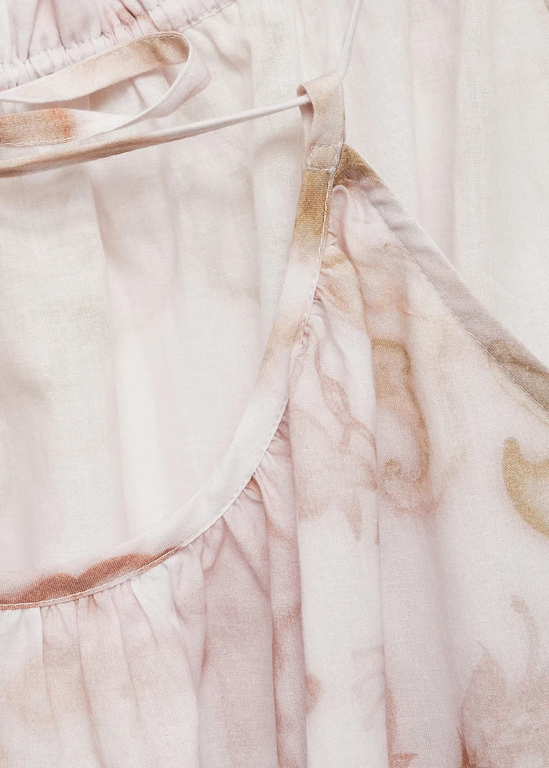 Floral print cotton nightgown