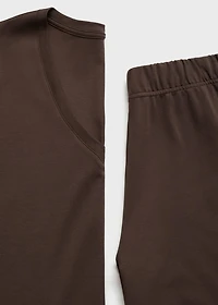 Plain V-neck cotton pajama t-shirt