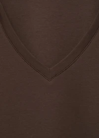 Plain V-neck cotton pajama t-shirt
