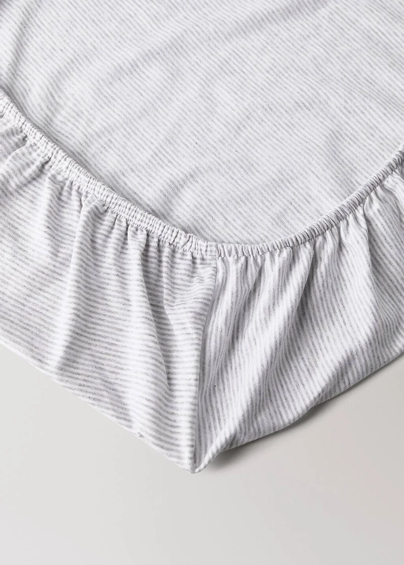 Cotton striped children’s fitted sheet for 90cm bed