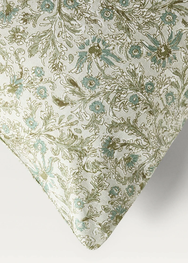 Cotton percale floral-print children's duvet cover for 90 cm bed