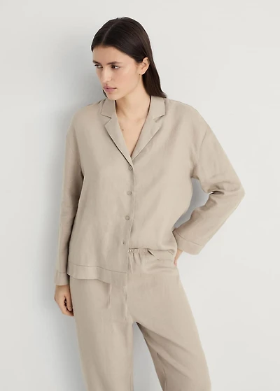 Linen-blend shirt