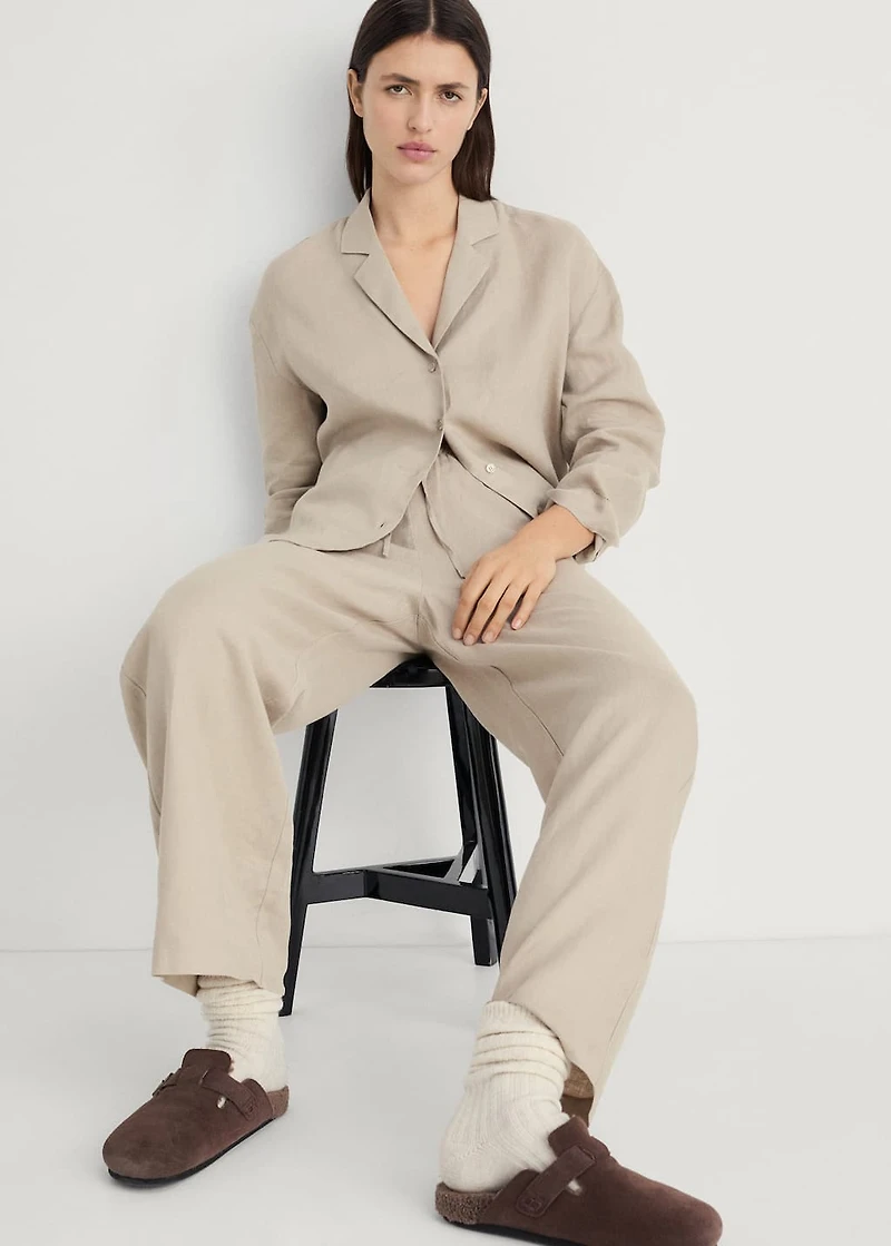 Linen-blend shirt