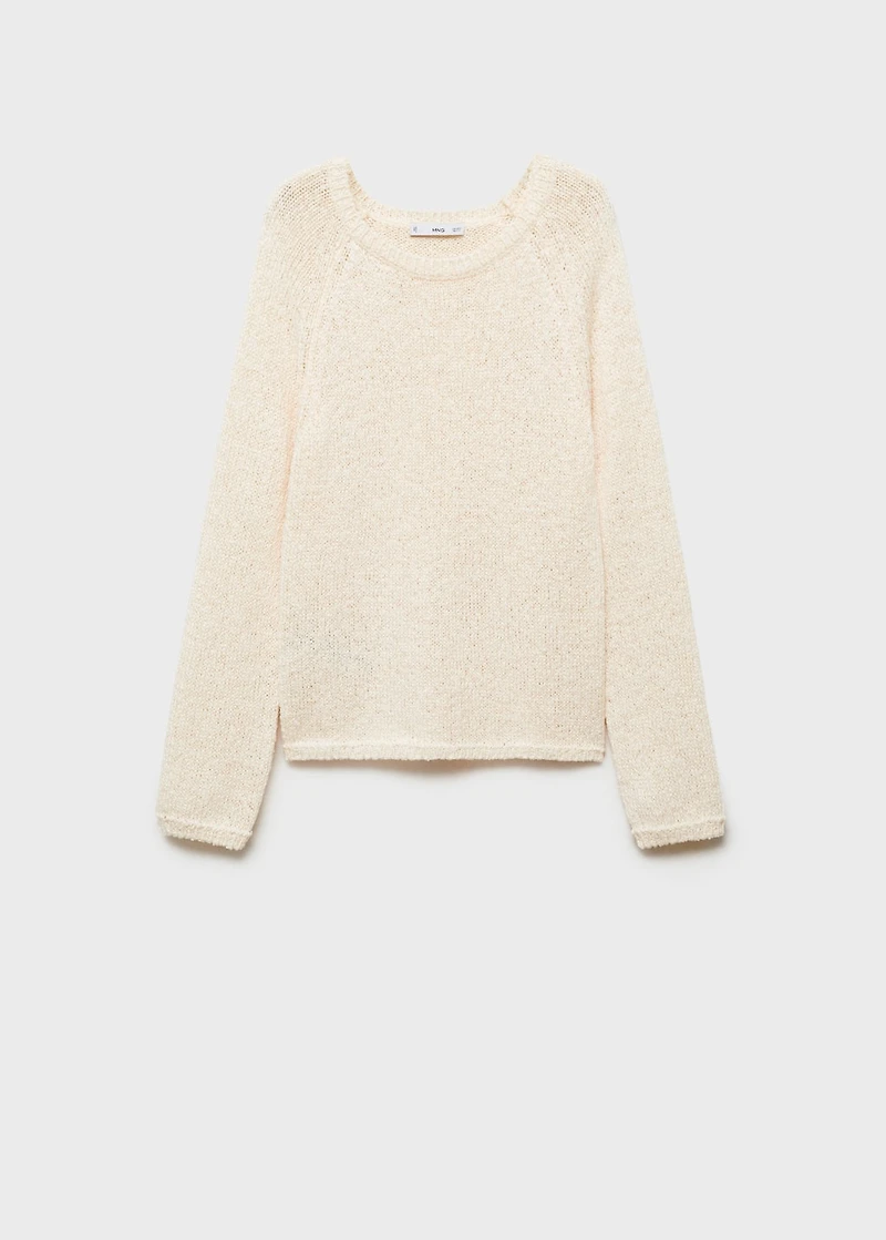 Round-neck crochet sweater
