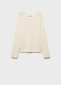 Round-neck crochet sweater