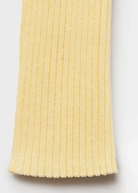 V-neck rib-knit cardigan