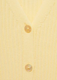V-neck rib-knit cardigan