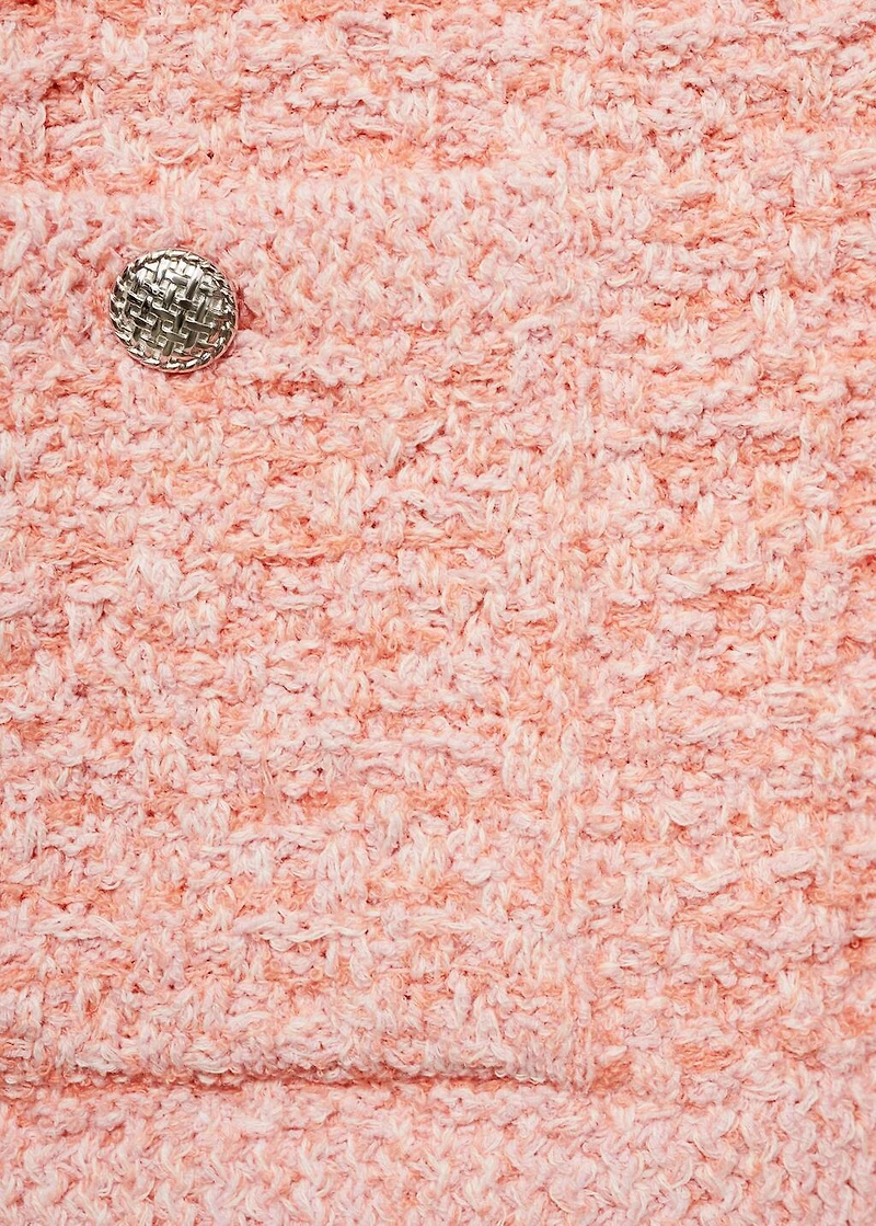 Tweed-effect jacket with jewel buttons