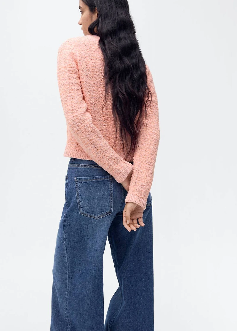 Tweed-effect jacket with jewel buttons