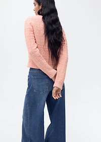 Tweed-effect jacket with jewel buttons