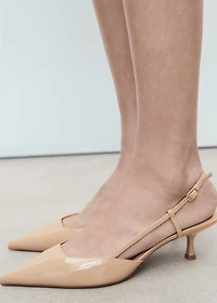 Patent leather-effect heeled shoes