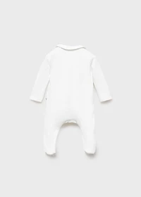 Cotton bodysuit with Peter Pan collar