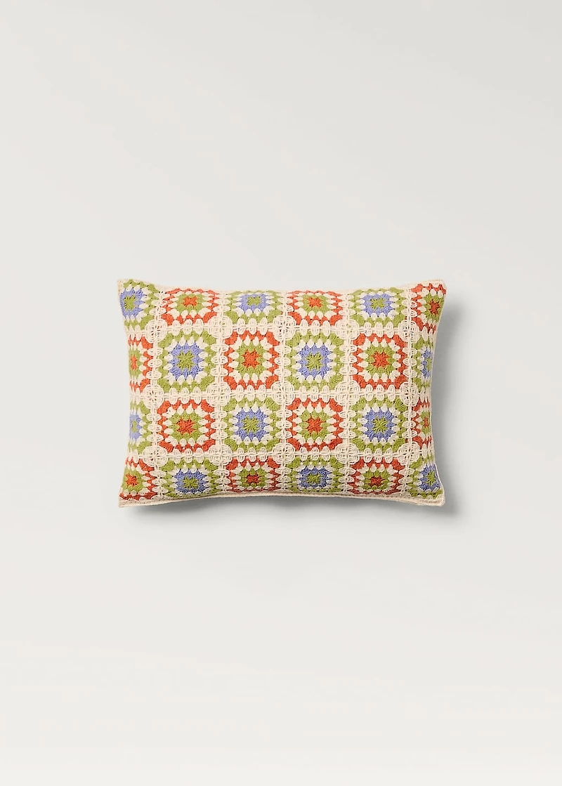 Crochet multi-colored children's cushion cover 30x40 cm