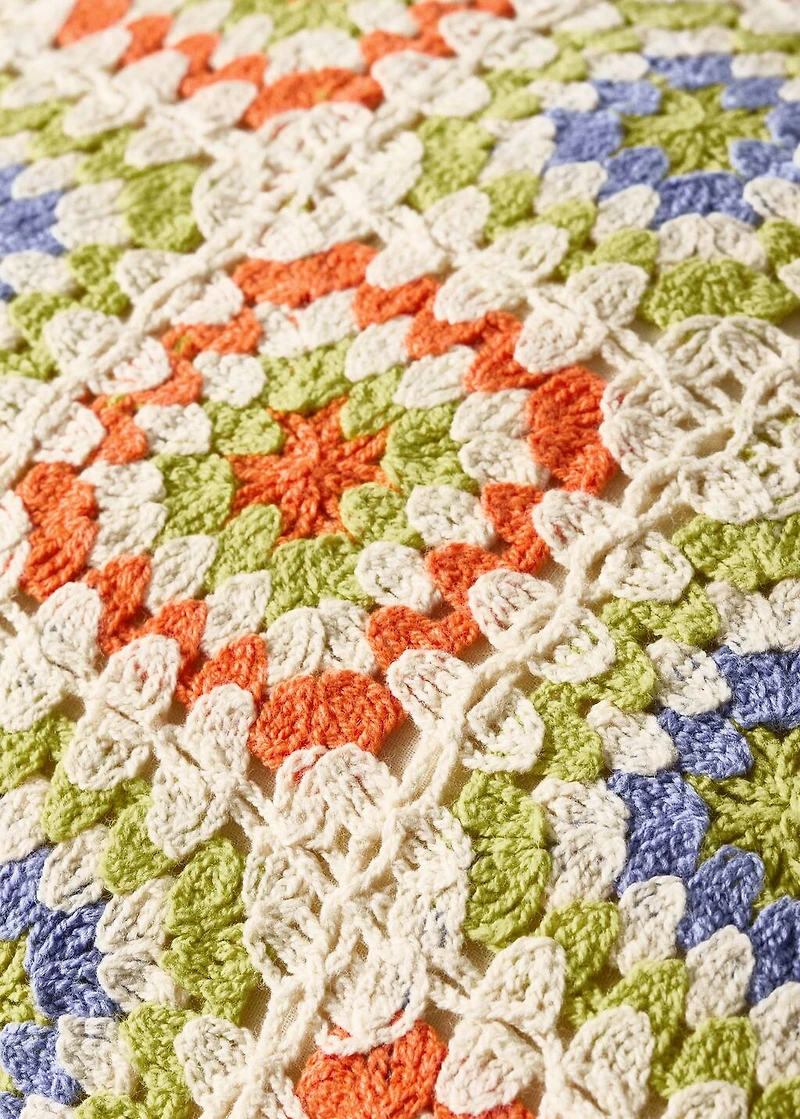 Crochet multi-colored children's cushion cover 30x40 cm