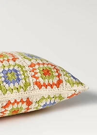 Crochet multi-colored children's cushion cover 30x40 cm