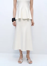 Fine-knit peplum skirt