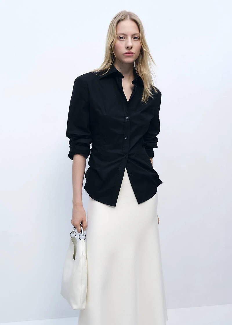 Fine-knit peplum skirt