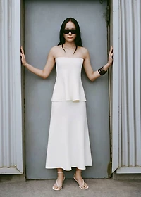 Fine-knit peplum skirt