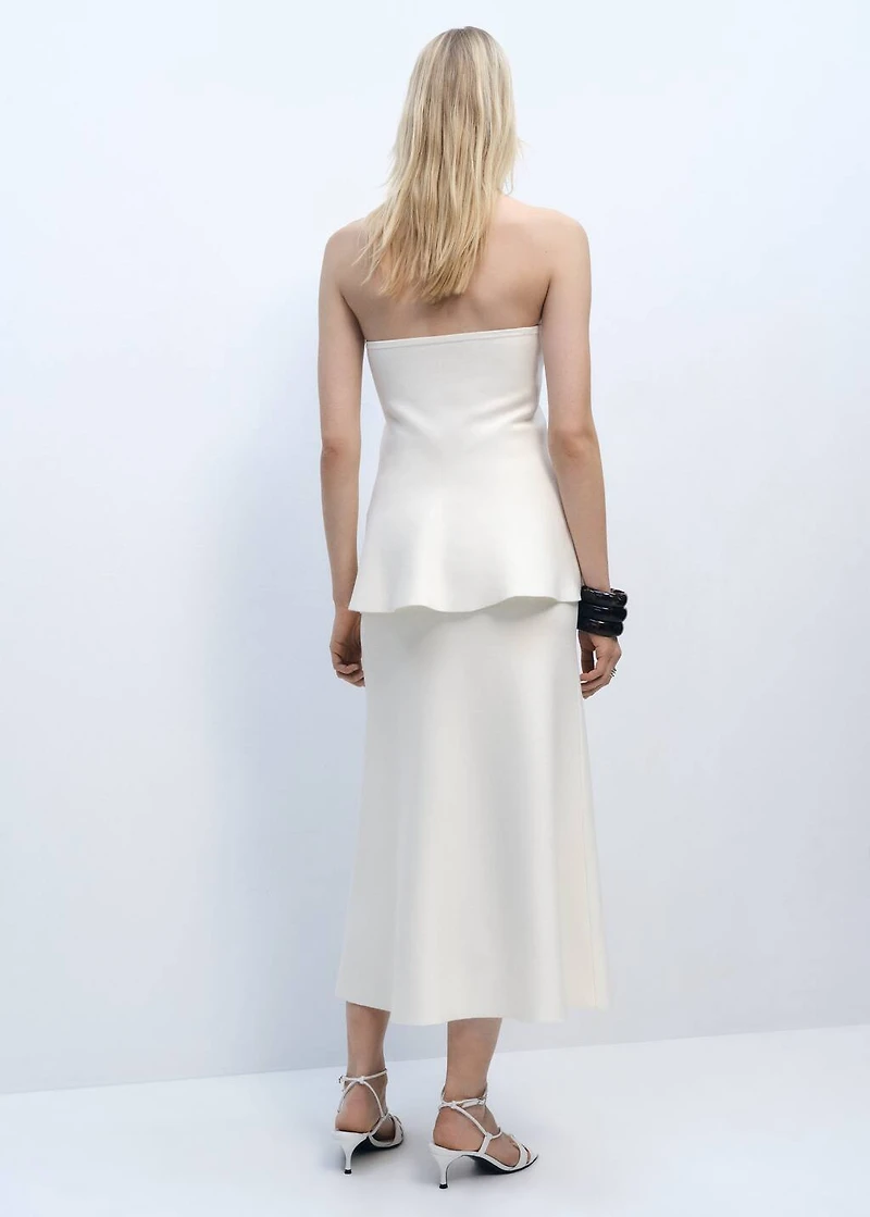 Fine-knit peplum skirt