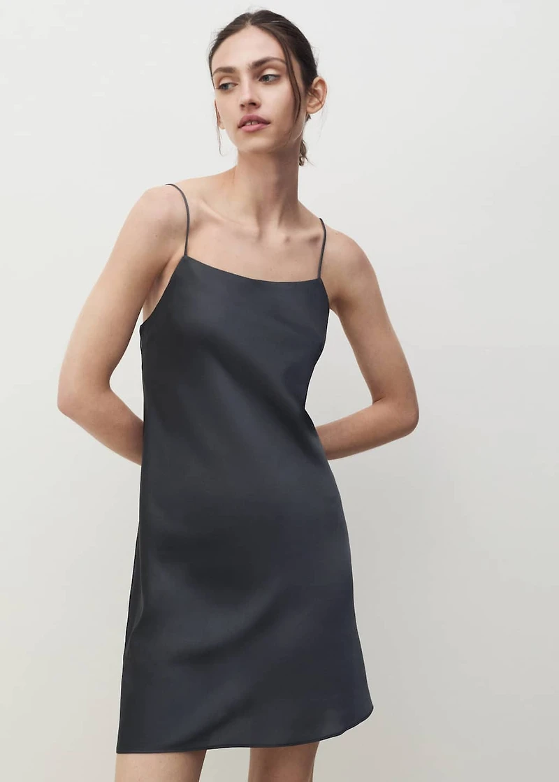 Satin nightgown with straps