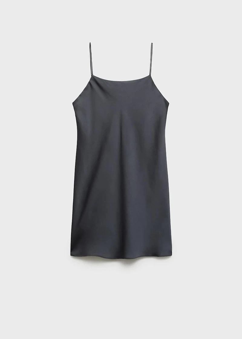 Satin nightgown with straps