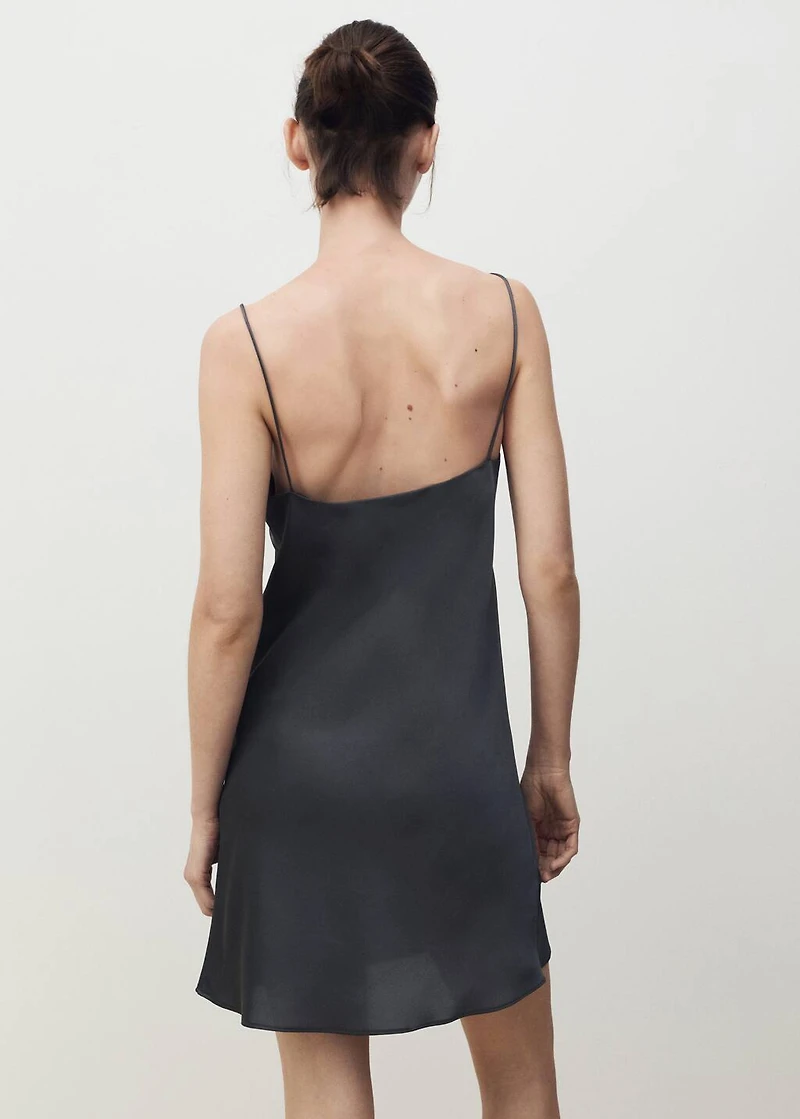 Satin nightgown with straps