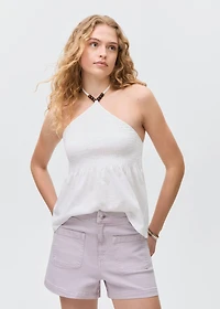 Denim shorts with pockets