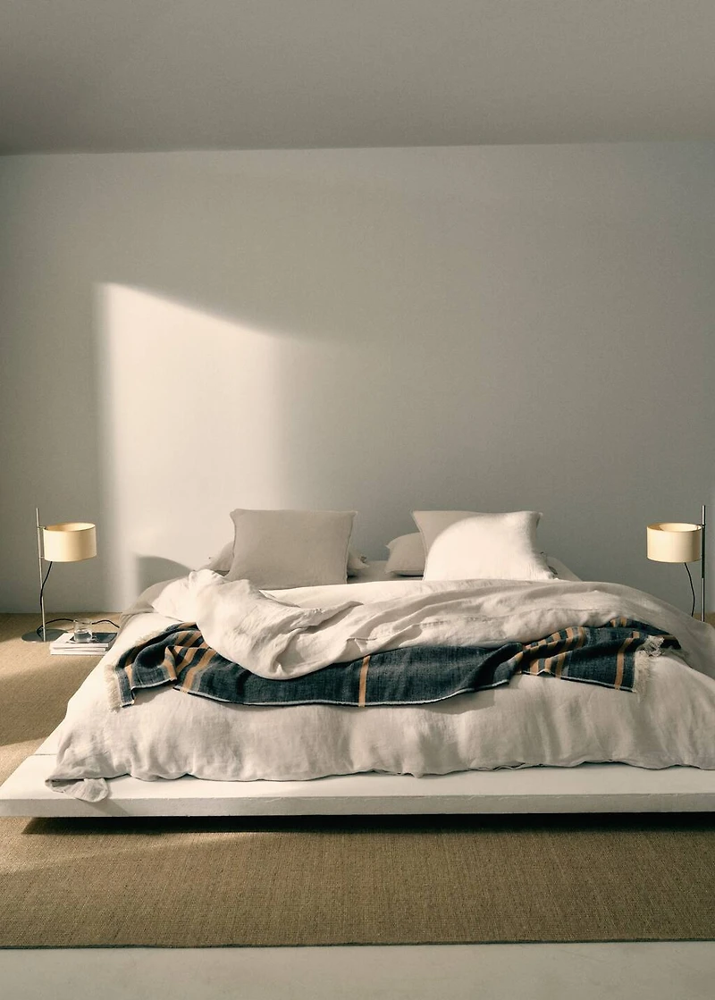 Washed linen duvet cover for / cm bed
