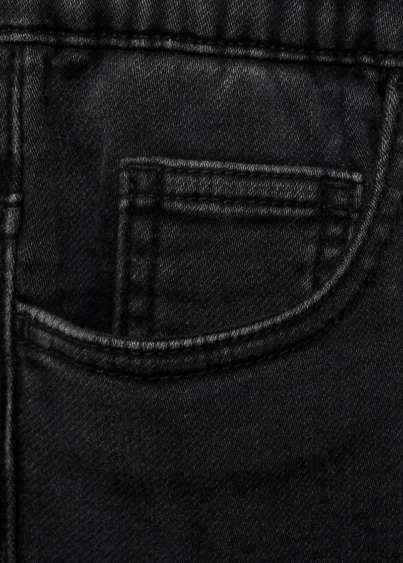 Denim bermuda shorts with drawstring
