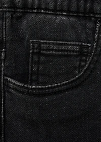 Denim bermuda shorts with drawstring