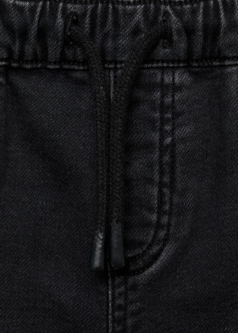 Denim bermuda shorts with drawstring