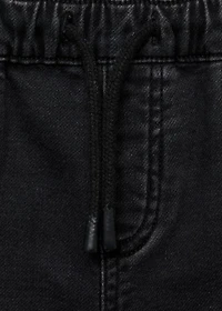 Denim bermuda shorts with drawstring