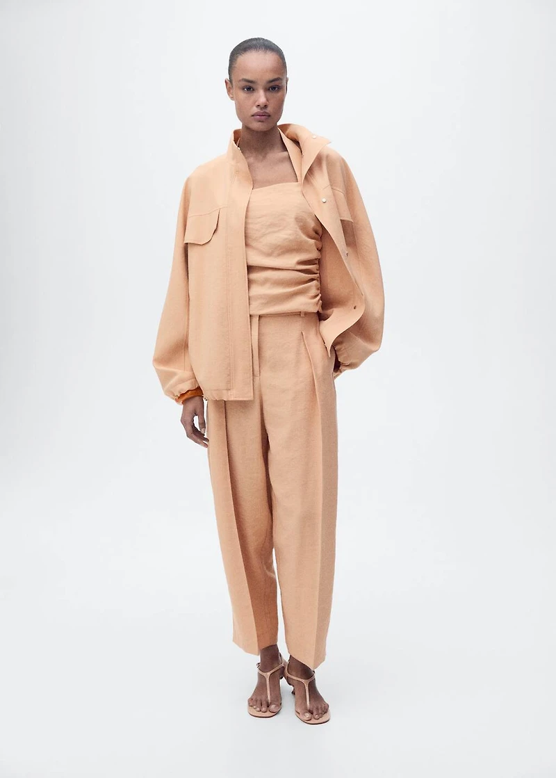 Lyocell top with gathered detail
