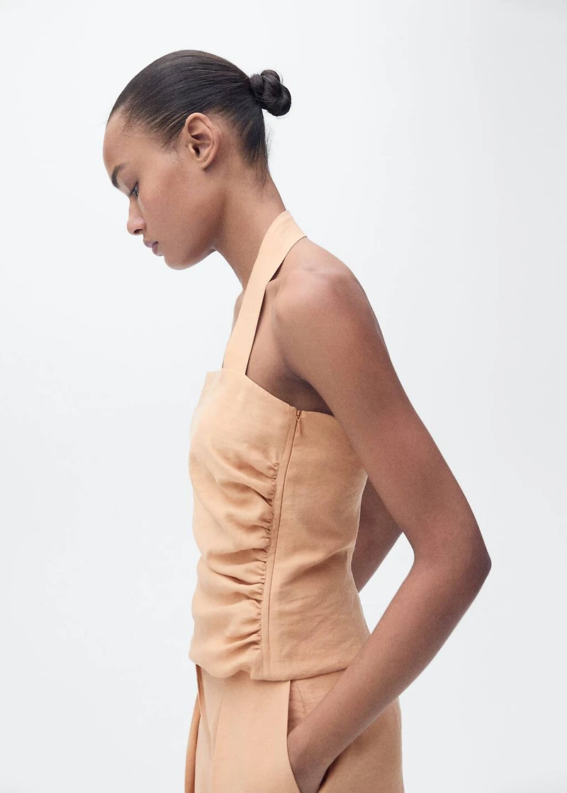 Lyocell top with gathered detail