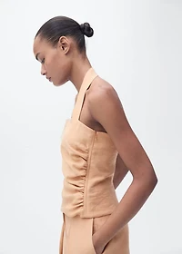 Lyocell top with gathered detail