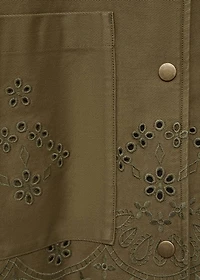 Cotton overshirt with lace detail